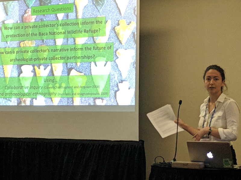 Nikki Mills ('2019) presenting capstone research at the 2019 Annual Meeting of the Society for American Archaeology in Albuquerque, New Mexico.  <span class="cc-gallery-credit"></span>